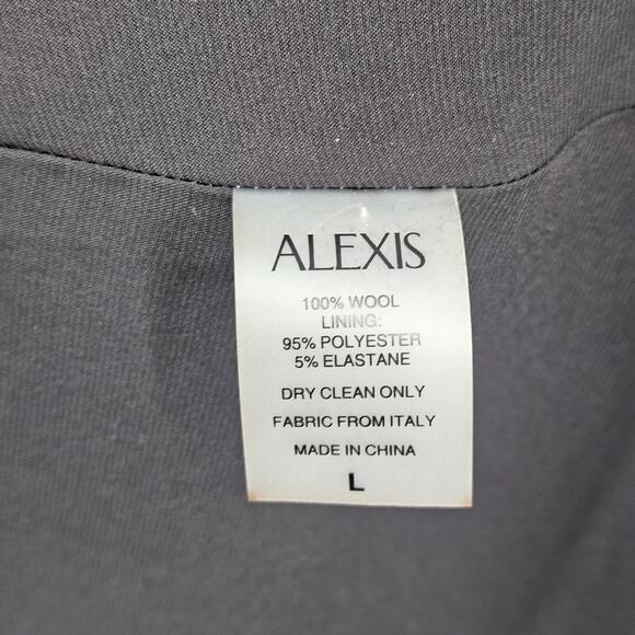 NWT Alexis Fiore Dress‎ in Black Midi A-Line Wool Size Large - Picture 13 of 16